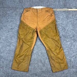 Sears Hunting Pants Mens Size 34 Brown Canvas Brush Guard Vintage Outdoor 24830